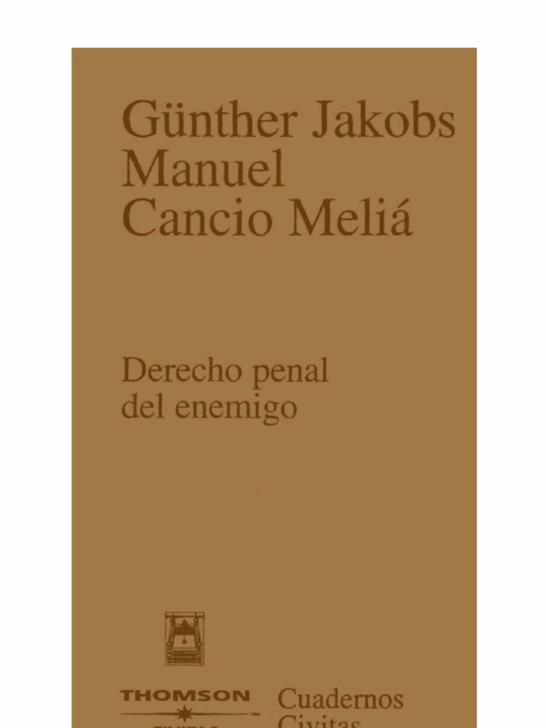 derecho penal del enemigo gunther jakobs